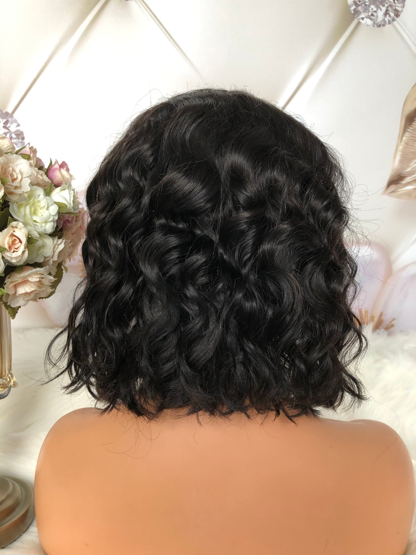 Super wave 13*4 Transparent Lace Frontal Bob Wig