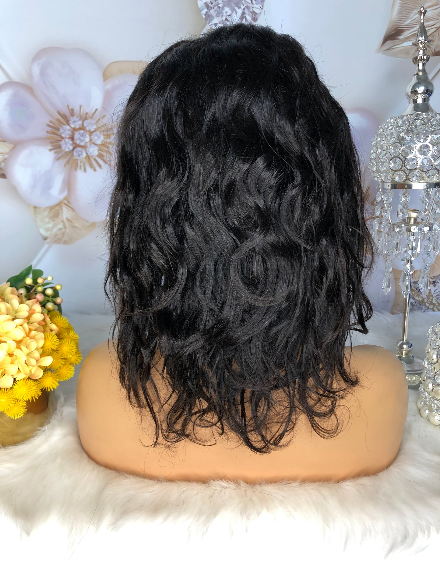 Natural wave 13*4 Transparent Lace Frontal Bob Wig