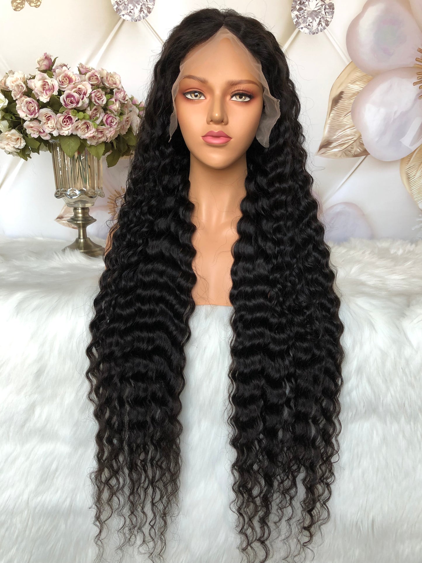 Deep Wave 13X4 Full Frontal Transparent Lace Wig