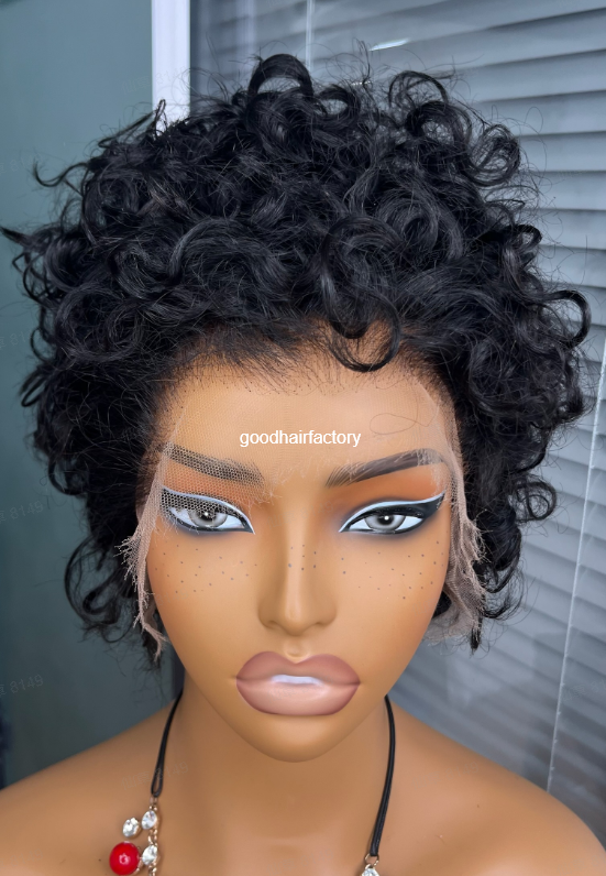 Pixie curly HD lace wig