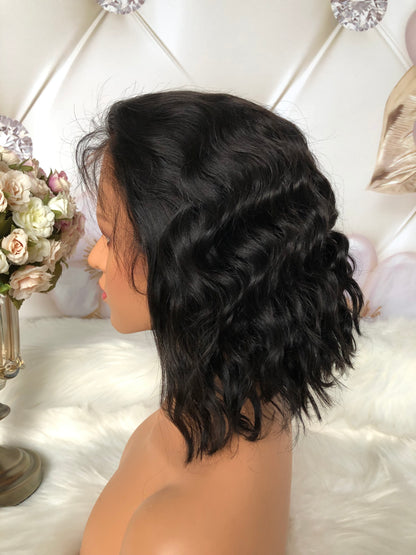 Super wave 13*4 Transparent Lace Frontal Bob Wig