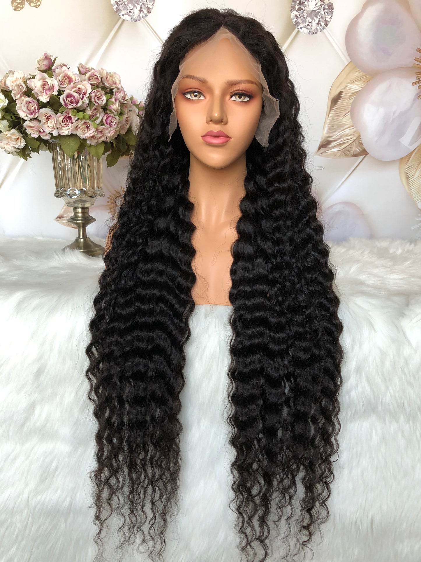 Deep Wave13X4 Full Frontal Transparent Lace Wig